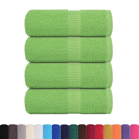 VidaXL serviettes invité 4 pcs 360 g m² 360 g m² 100% coton vert pomme