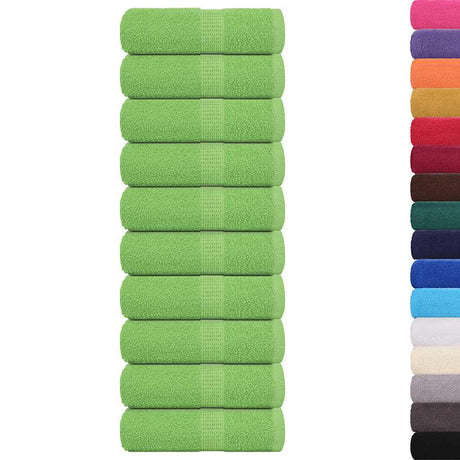 VidaXL serviettes invités 10 pièces 360 g m² 360 g m² 100% coton vert pomme