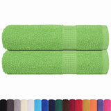 Vidaxx serviettes 2 pcs 50x100 cm 360 g m² 100% coton vert pomme