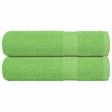 Serviettes de bain vidaxl 2 ST 100x150 cm 360 g m² 100% coton vert pomme