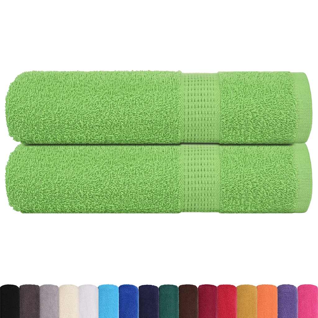 Serviettes de bain vidaxl 2 ST 100x150 cm 360 g m² 100% coton vert pomme