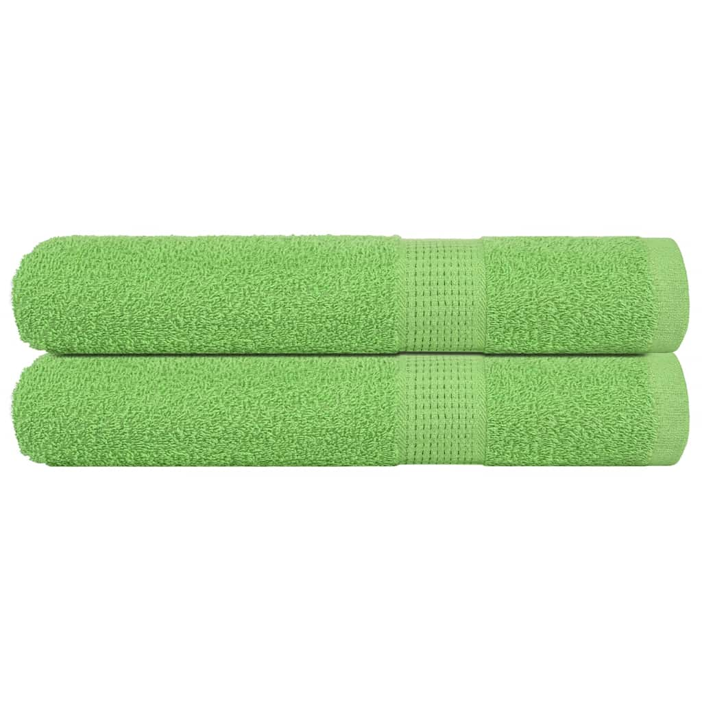 Serviettes de sauna vidaxl 2 ST 80x200 cm 360 g m² 100% coton vert pomme