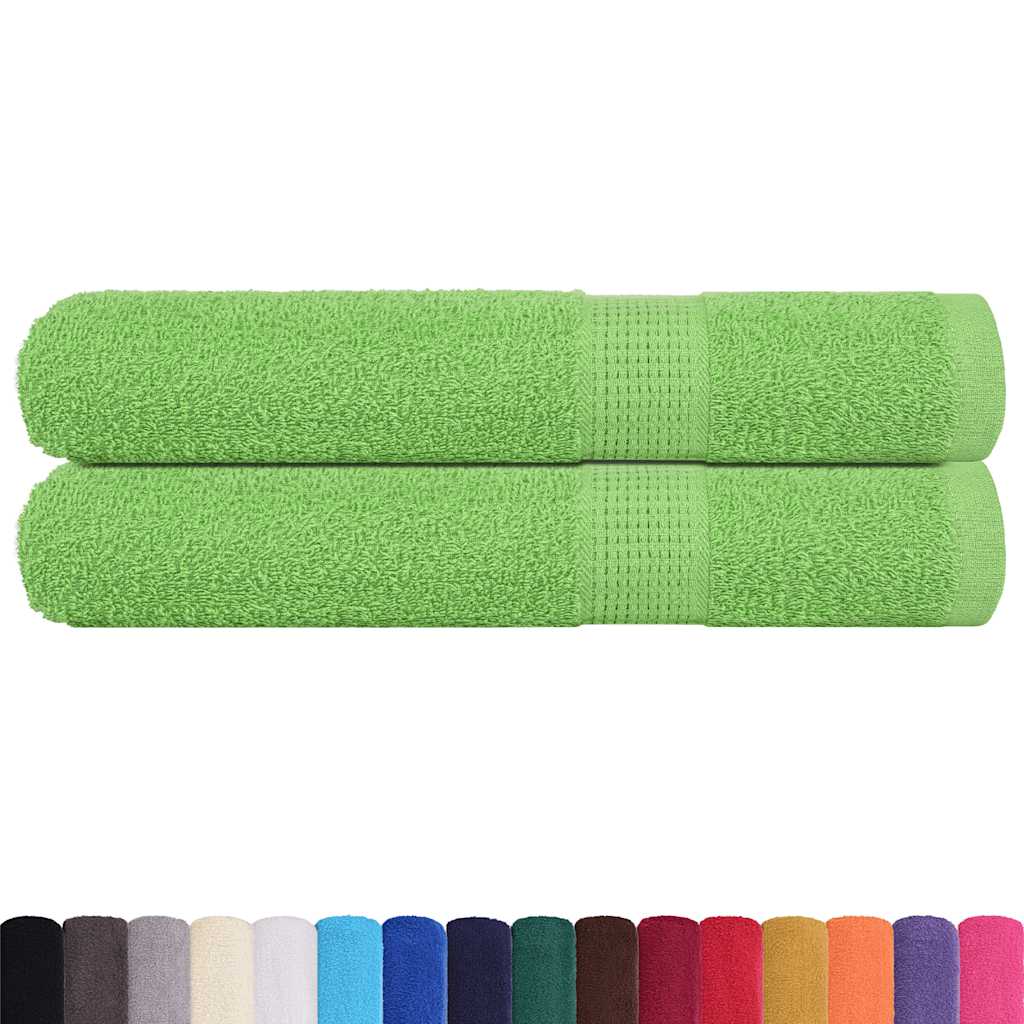 Serviettes de sauna vidaxl 2 ST 80x200 cm 360 g m² 100% coton vert pomme