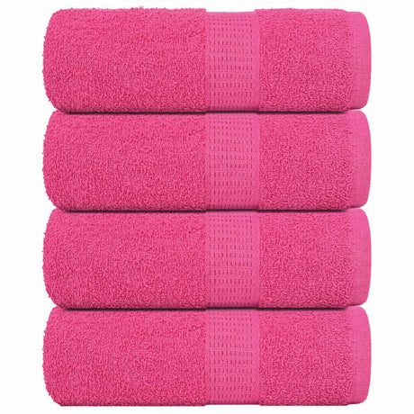 VidaXL débarbouillettes 4 pièces grenouille rose 30x30 cm 100% coton