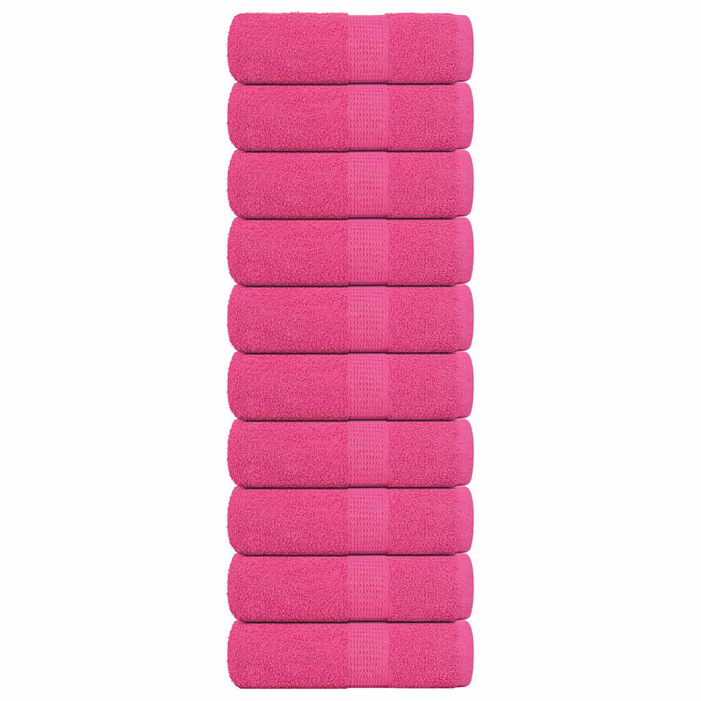 VidaXL débarbouillettes 10 pièces grenouille rose 30x30 cm 100% coton