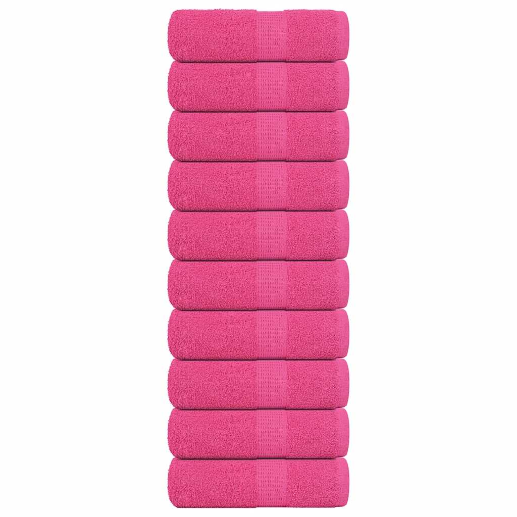 Vidaxl gastendoekjes 10 st 30x50 cm 360 g m² 100% katoen roze