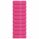 VidaXL serviettes invités 10 pcs 30x50 cm 360 g m² 100% coton rose