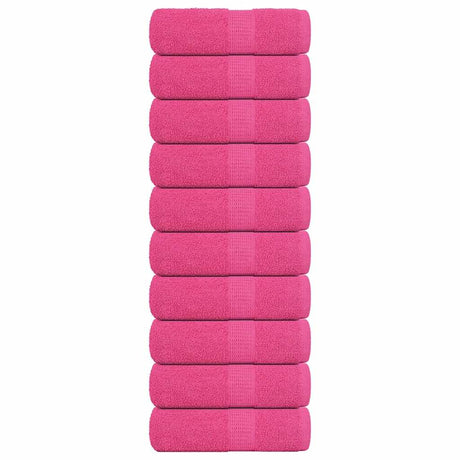 VidaXL serviettes invités 10 pcs 30x50 cm 360 g m² 100% coton rose