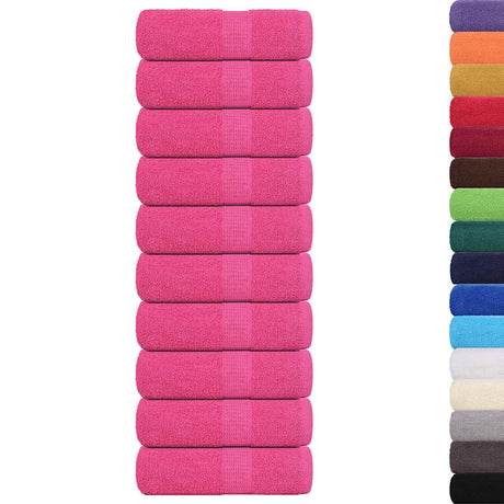 VidaXL serviettes invités 10 pcs 30x50 cm 360 g m² 100% coton rose