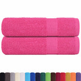 Vidaxx serviettes 2 pcs 50x100 cm 360 g m² 100% coton rose