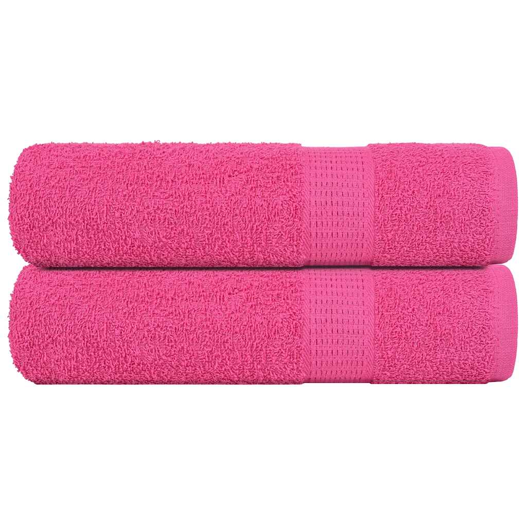 Serviettes de bain vidaxl 2 ST 100x150 cm 360 g m² 100% coton rose