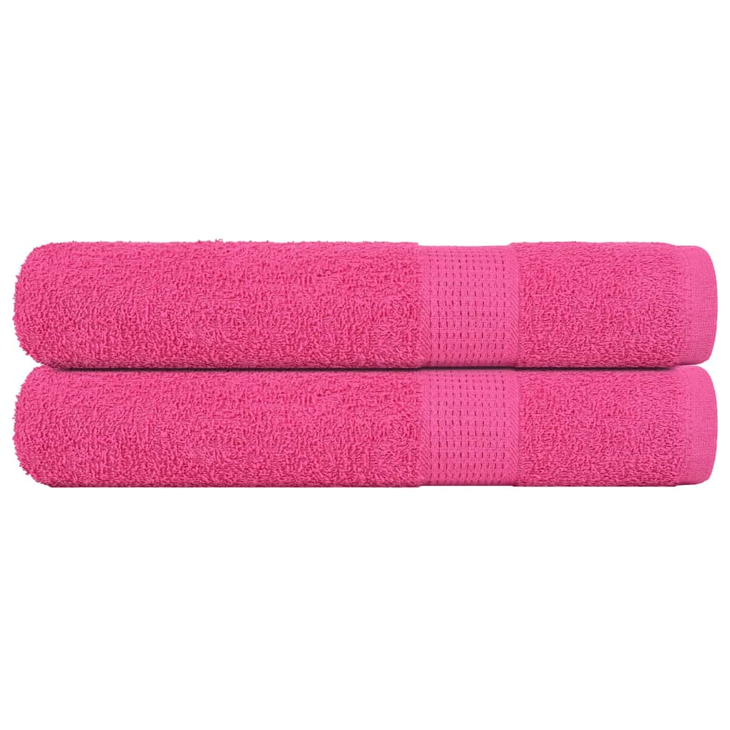 Serviettes de sauna vidaxl 2 ST 80x200 cm 360 g m² 100% coton rose