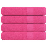 Asciugamani di sauna Vidaxl 4 ST 80x200 cm 360 g m² 100% di cotone rosa