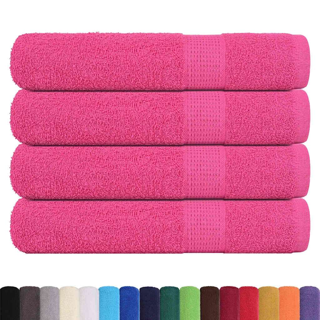 Vidaxl handdoeken 4 st 100x200 cm 360 g m² 100% katoen roze