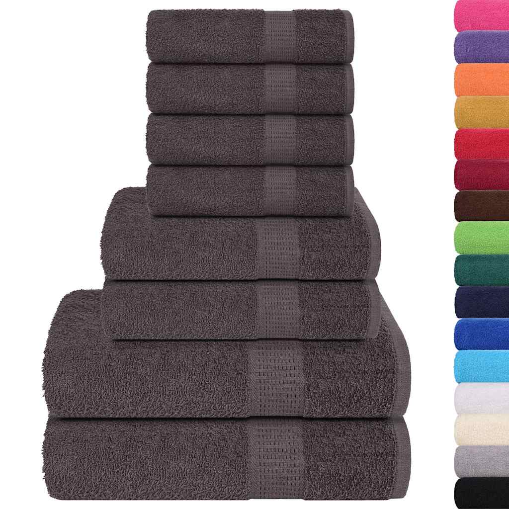 Vidaxx ensemble de serviettes 8 pièces 360 g m² 100% coton anthracite