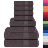 Vidaxx ensemble de serviettes 8 pièces 360 g m² 100% coton anthracite