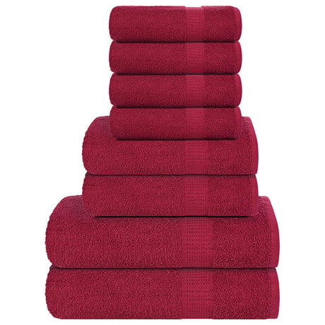 Vidaxx lot de serviettes 8 pièces 360 g m² 100% coton bordeaux