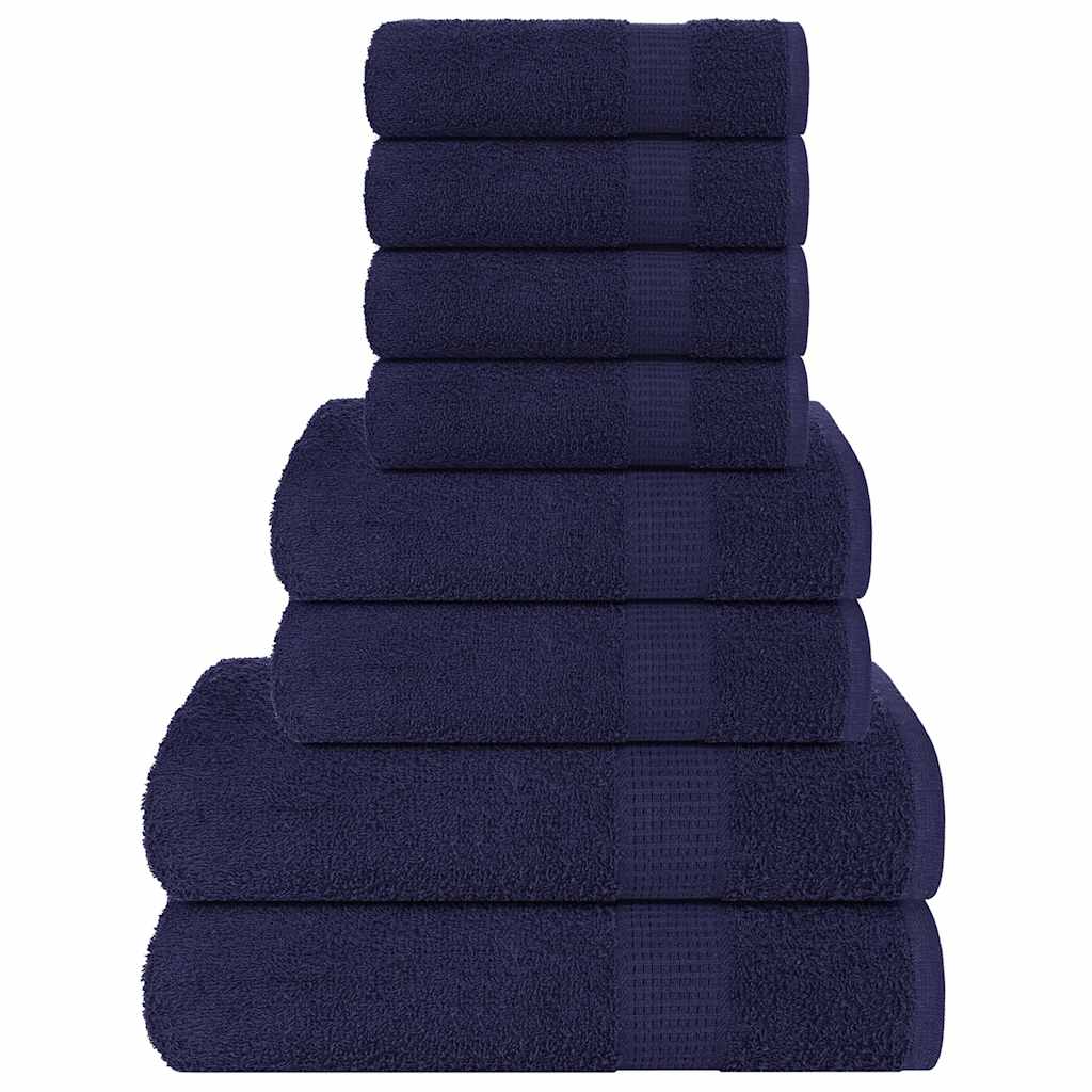 Vidaxx lot de serviettes 8 pièces 360 g m² 100% coton bleu marine