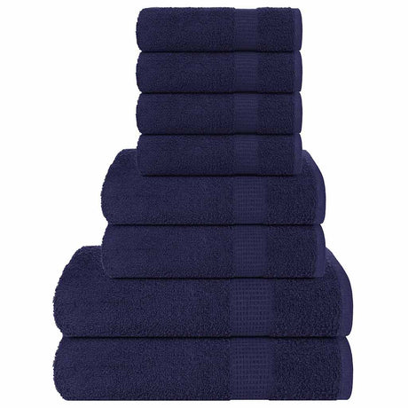 Vidaxx lot de serviettes 8 pièces 360 g m² 100% coton bleu marine