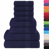 Vidaxx lot de serviettes 8 pièces 360 g m² 100% coton bleu marine