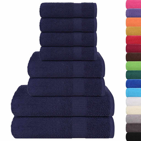 Vidaxx lot de serviettes 8 pièces 360 g m² 100% coton bleu marine