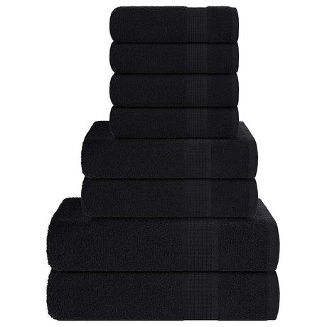 Vidaxx ensemble de serviettes 8 pièces 360 g m² 100% coton noir