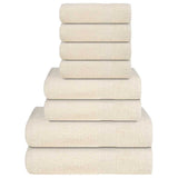 Vidaxx ensemble de serviettes 8 pièces 360 g m² 100% coton couleur crème