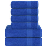 VidaXL ensemble de serviettes 6 pièces 360 g m² 100% coton bleu