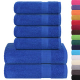 VidaXL ensemble de serviettes 6 pièces 360 g m² 100% coton bleu