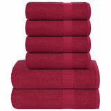 Vidaxx lot de serviettes 6 pièces 360 g m² 100% coton bordeaux