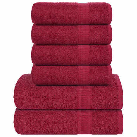 Vidaxx ensemble de serviettes 6 pièces grenouille 360 g m² bordeaux