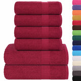 Vidaxx lot de serviettes 6 pièces 360 g m² 100% coton bordeaux