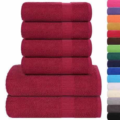 Vidaxx ensemble de serviettes 6 pièces grenouille 360 g m² bordeaux