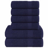 Vidaxx lot de serviettes 6 pièces 360 g m² 100% coton bleu marine