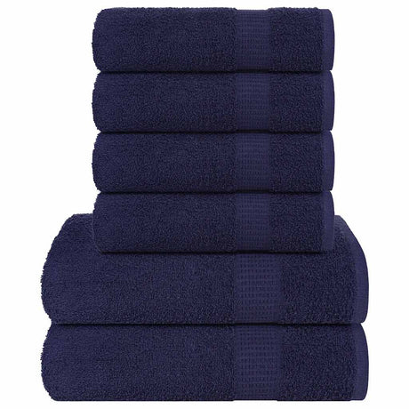 Vidaxx lot de serviettes 6 pièces 360 g m² 100% coton bleu marine
