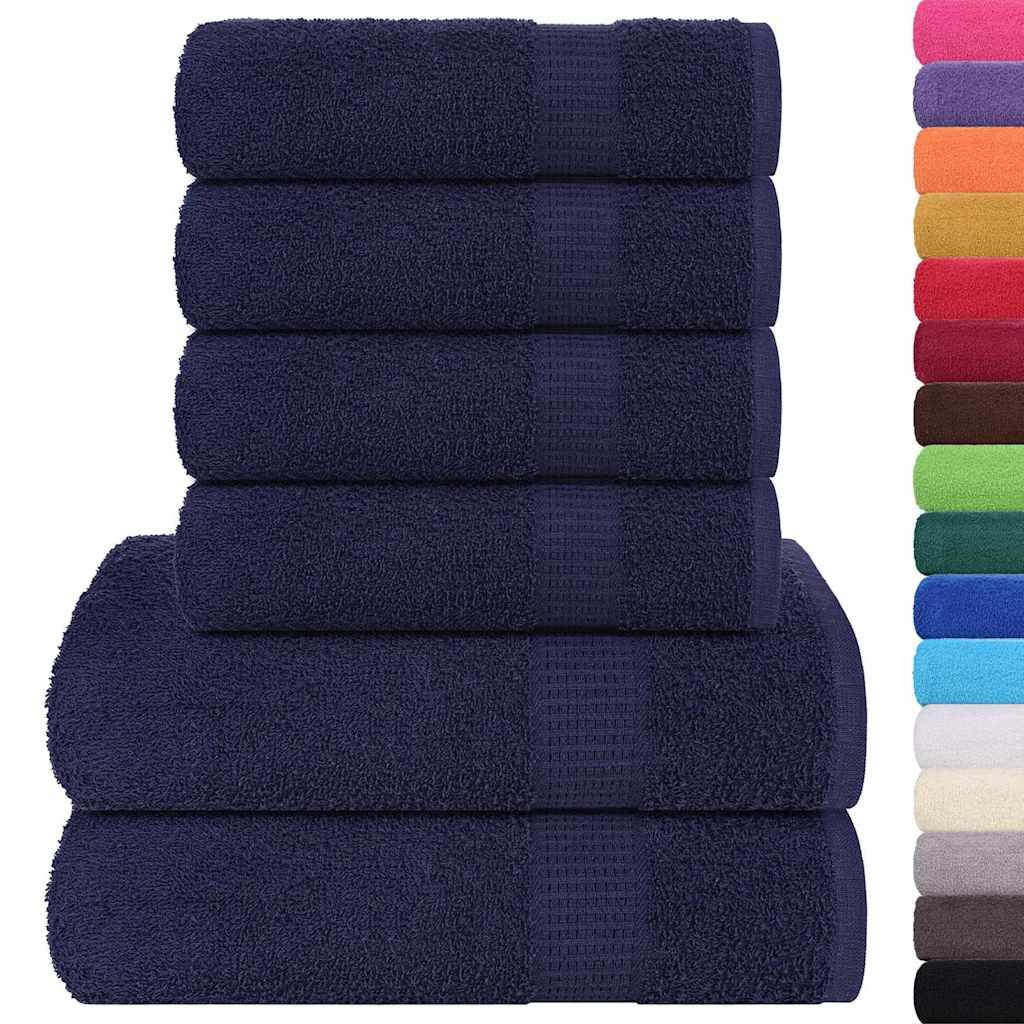 Vidaxx lot de serviettes 6 pièces 360 g m² 100% coton bleu marine