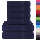 Vidaxx lot de serviettes 6 pièces 360 g m² 100% coton bleu marine