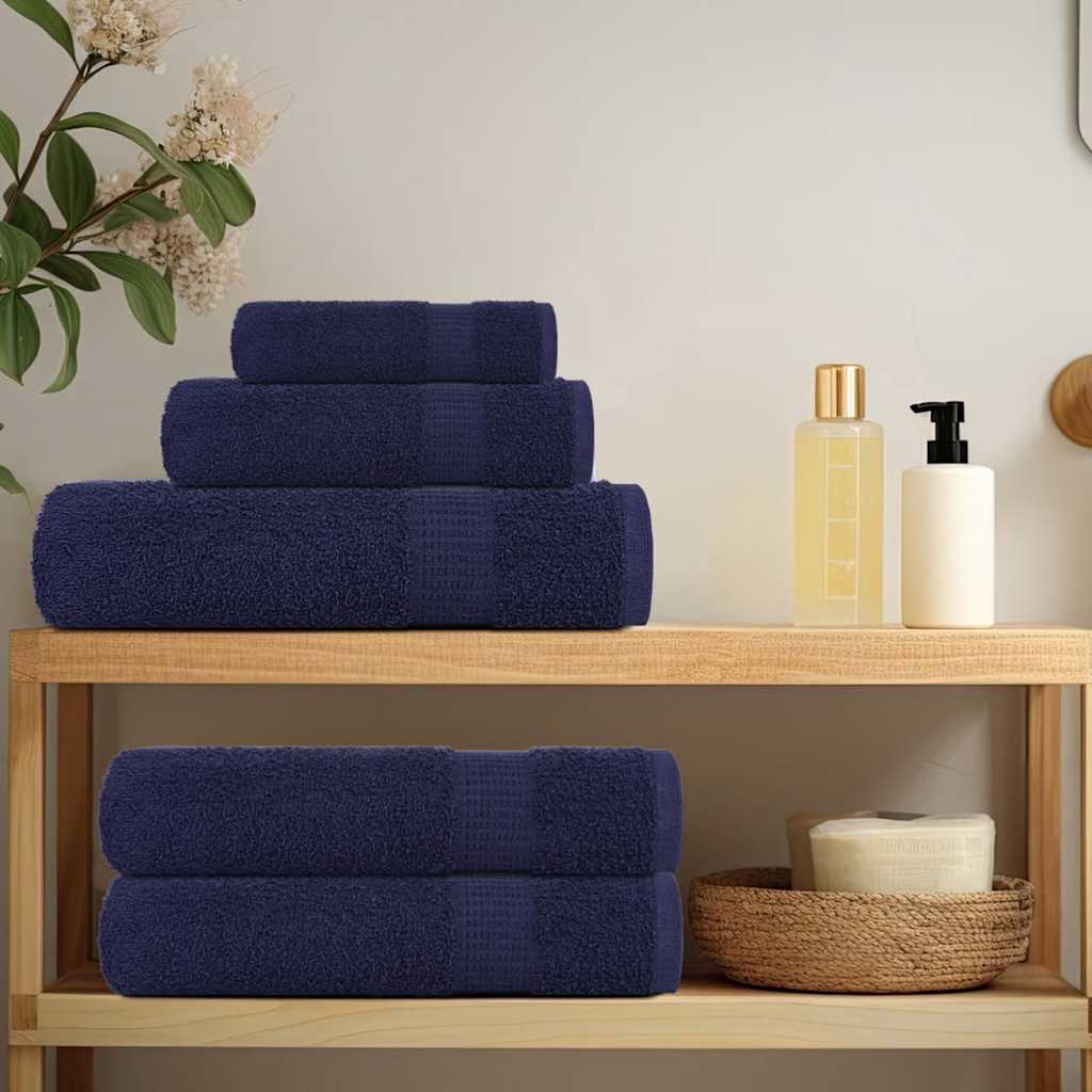 Vidaxx lot de serviettes 6 pièces 360 g m² 100% coton bleu marine