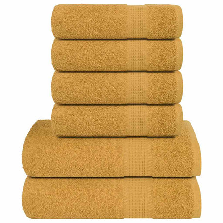 VidaXL ensemble de serviettes 6 pièces grenouille 360 g m² or