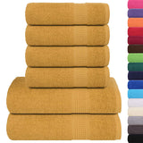 Vidaxx ensemble de serviettes 6 pièces 360 g m² 100% coton doré