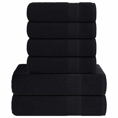VidaXL ensemble de serviettes 6 pièces 360 g m² 100% coton noir