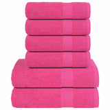 VidaXL ensemble de serviettes 6 pièces 360 g m² 100% coton rose