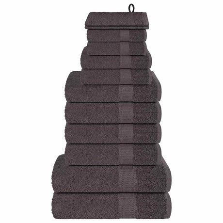 VidaXL ensemble de serviettes 12 pièces 360 g m² 100% coton anthracite