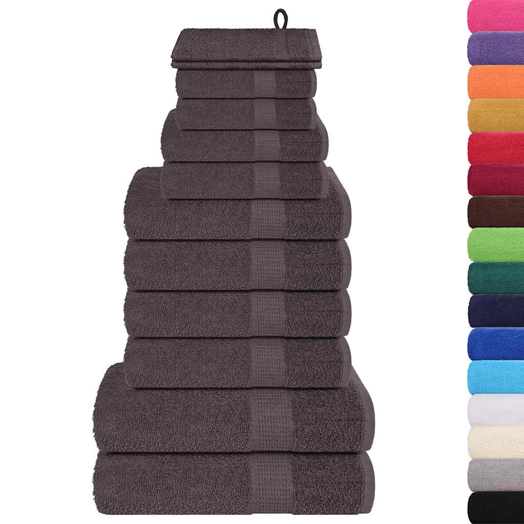 VidaXL ensemble de serviettes 12 pièces 360 g m² 100% coton anthracite