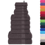 VidaXL ensemble de serviettes 12 pièces 360 g m² 100% coton anthracite