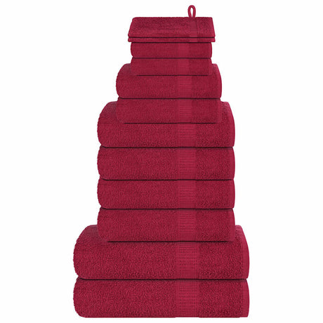 VidaXL ensemble de serviettes 12 pièces 360 g m² 100% coton bordeaux