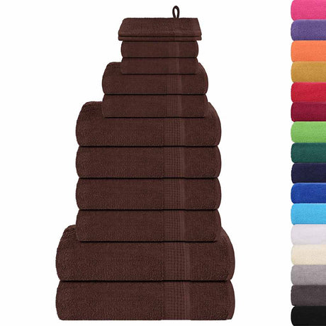 Vidaxx ensemble de serviettes 12 pièces grenouille 360 g m² marron