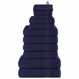 Ensemble de serviettes Vidaxl 12 pièces 360 g m² 100% Cotton Navy Bleu