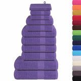 Vidaxl 12-piece towel set 360 g m² 100% cotton purple