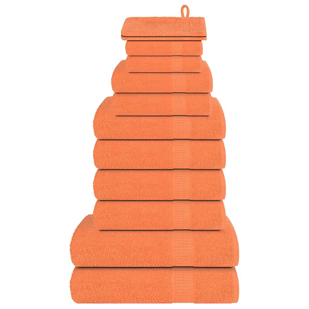 Ensemble de serviettes Vidaxl 12 pièces 360 g m² 100% coton orange